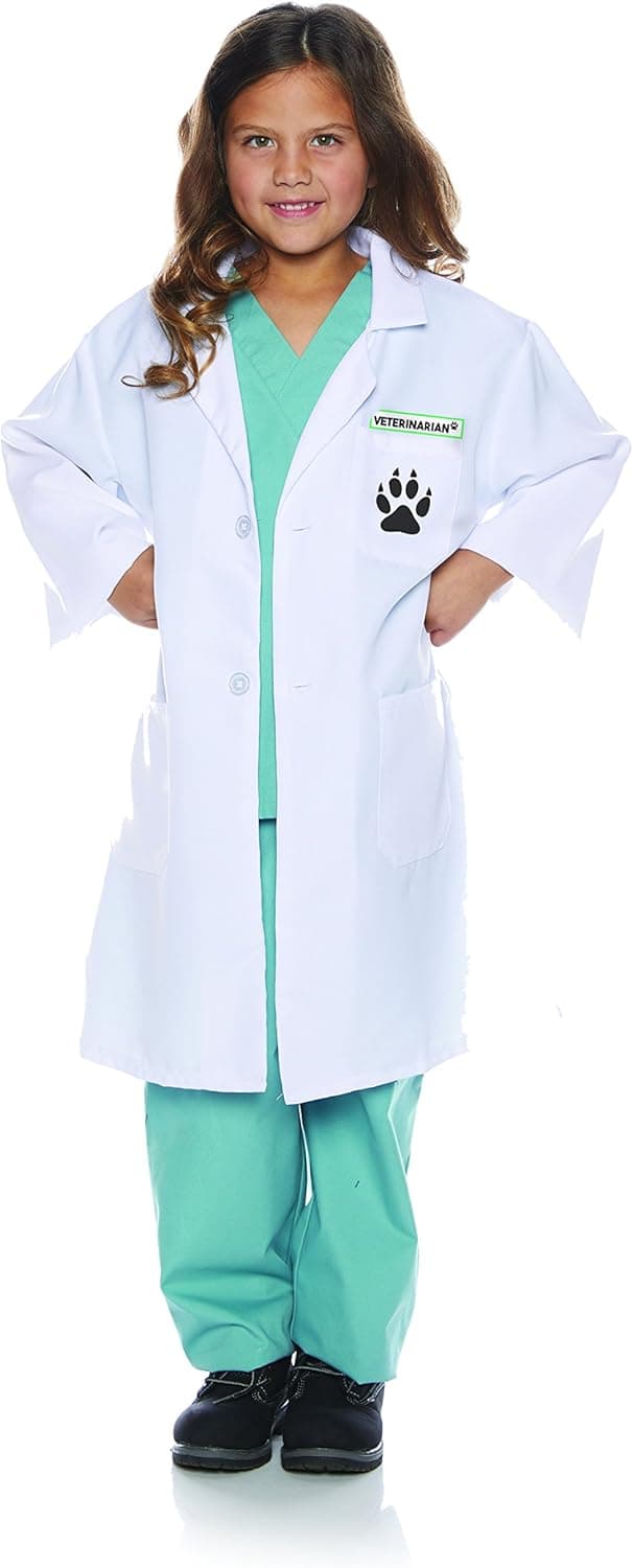UNDERWRAPS Kid's Children's Veterinarian Lab Coat and Scrubs Costume Set Childrens Costume, Multi, Large