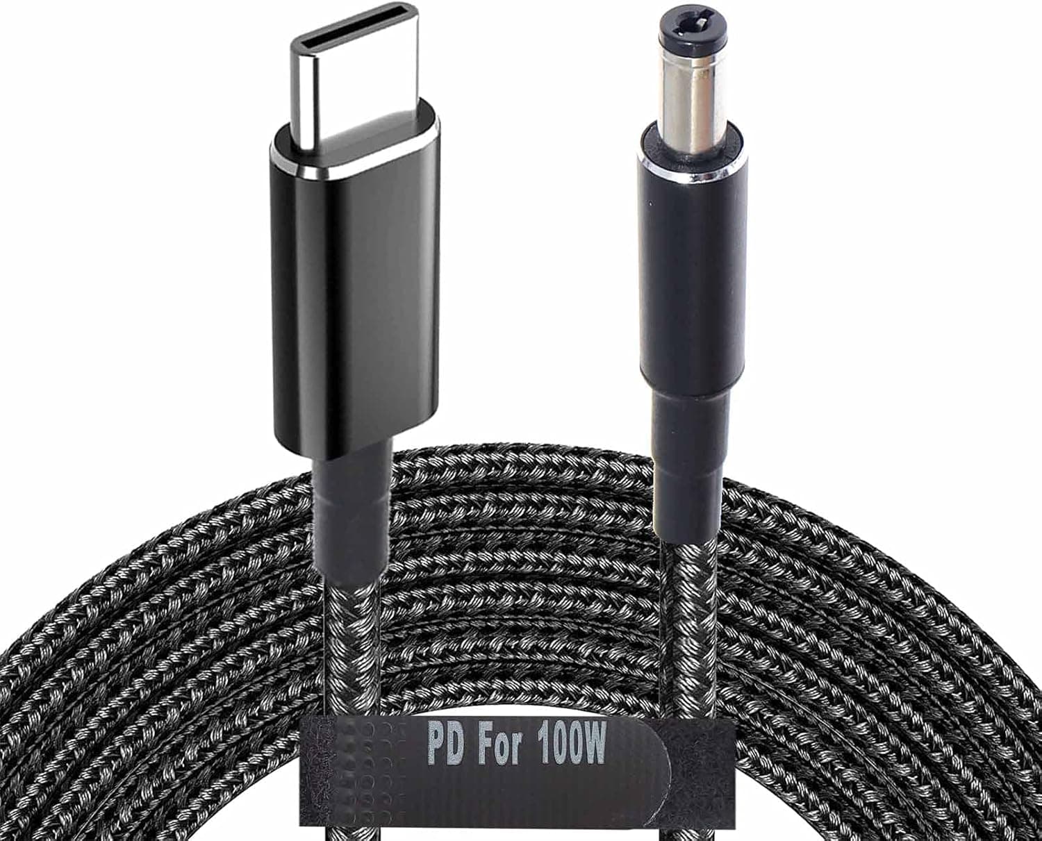 USB C to 5.5mm Adapter Cable Braided 19V 20V 100W Power Bank Battery Pack Charging Supply Type C Male to DC 5.5 x2.1mm Barrel Converter Cord Universal for UPS ONT Router Acer Toshiba Laptop PD Charger