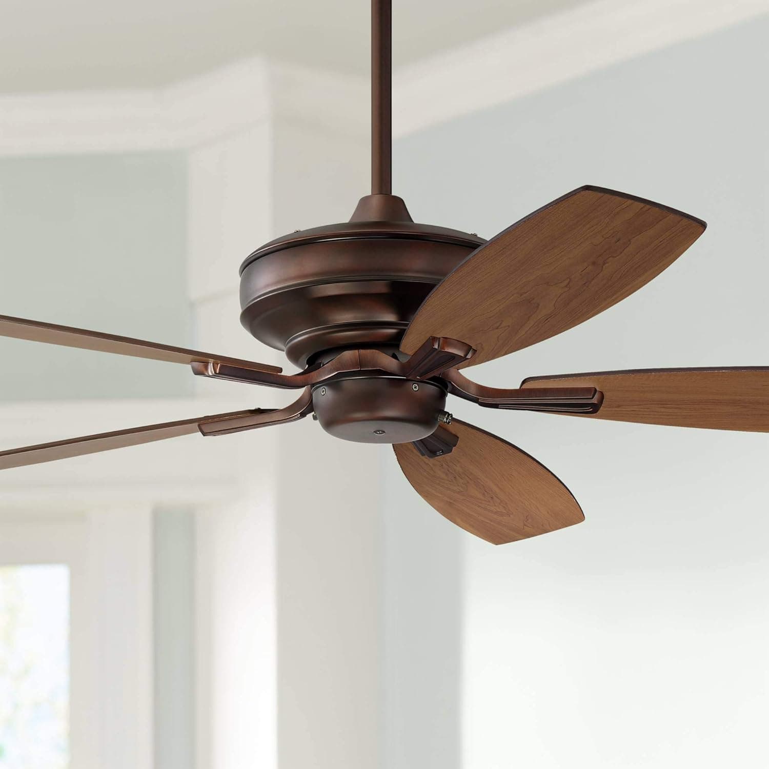 Casa Vieja 52" Pacific Beach Vintage Farmhouse Indoor Ceiling Fan Oil Brushed Bronze Brown Reversible Walnut-Maple Blades for House Bedroom Family Living Room Home Kitchen Dining Office