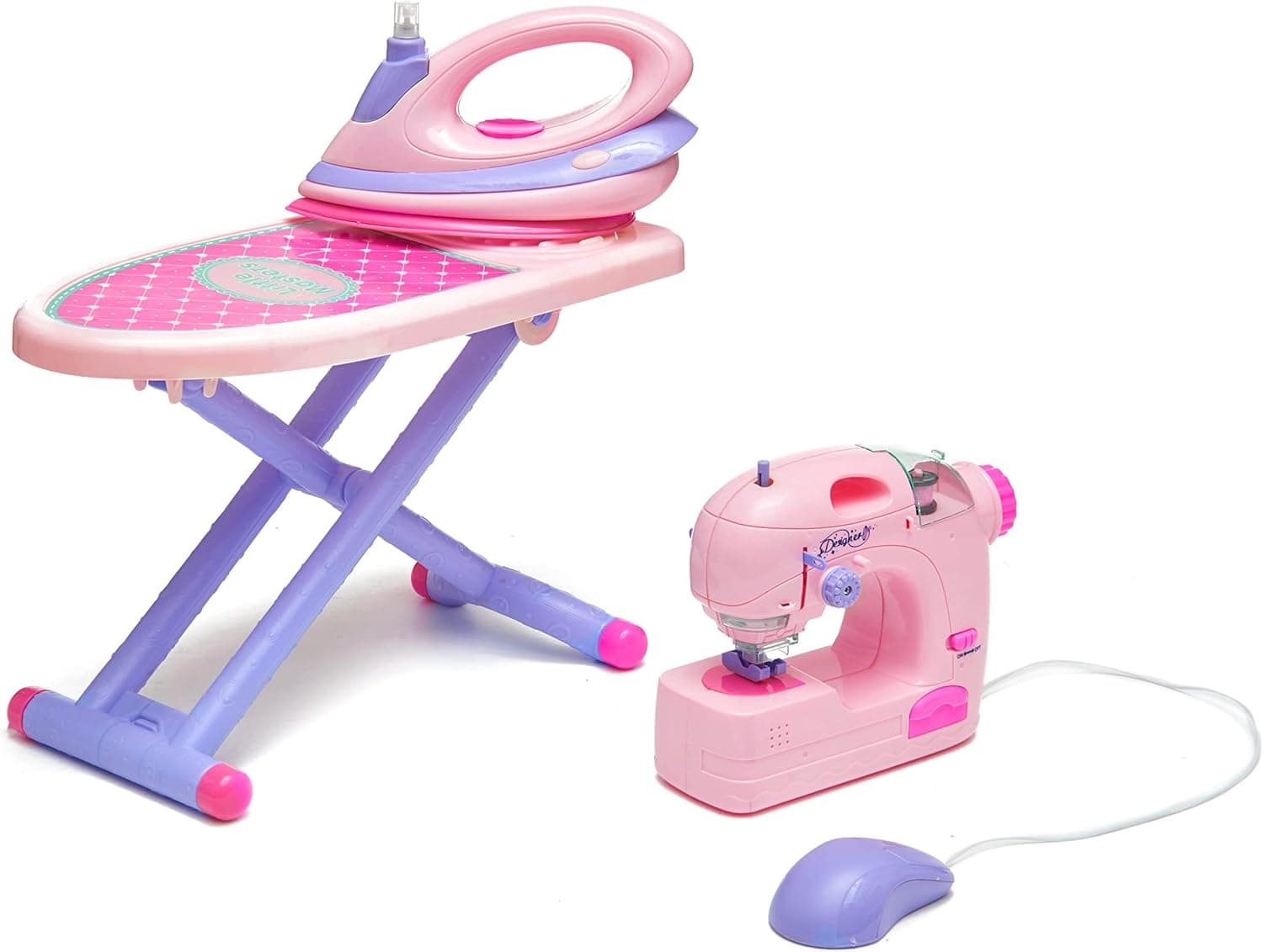 Toy Chef Kids 4-Piece DIY Home Appliance Pretend Sewing Machine and Iron Playset, Ages 3+