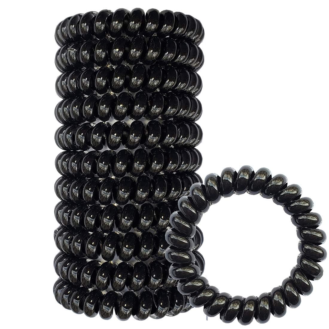 Spiral Hair Ties Coil Hair Ties Phone Cord Clear Hair Ties No Crease Swirly Hair Ties Traceless Pnoytail Holder 11 Pack