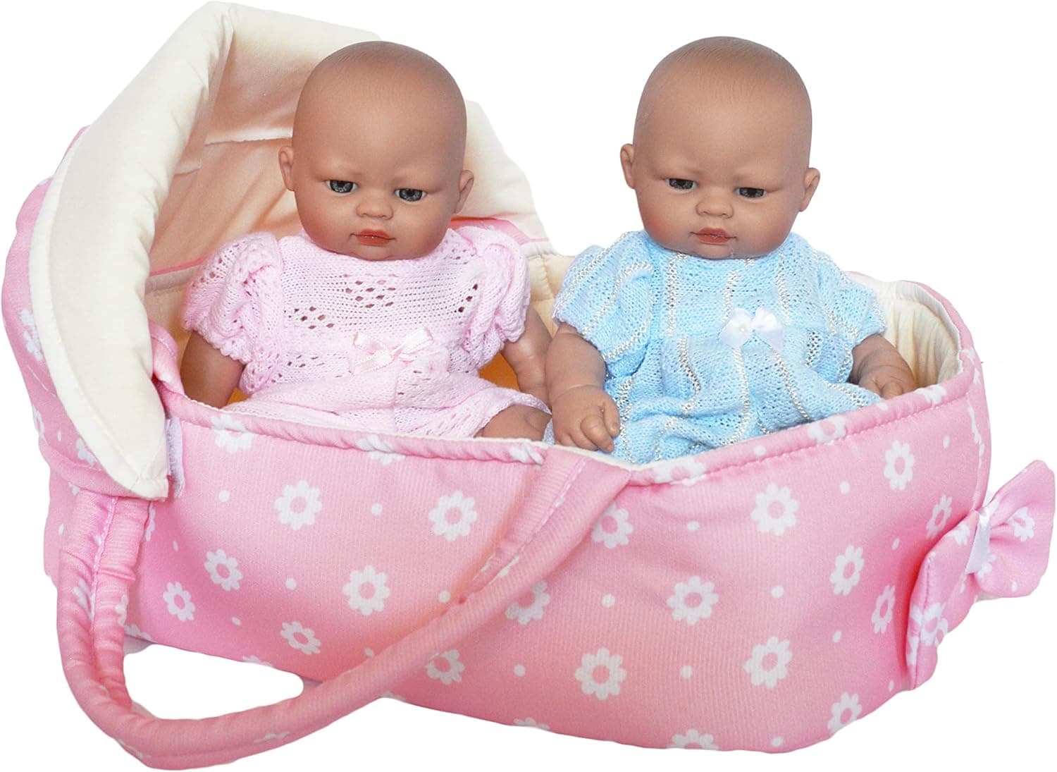 Ann Lauren Dolls 11 inch Twin Baby Doll in Carrier- Baby Dolls- Bassinet