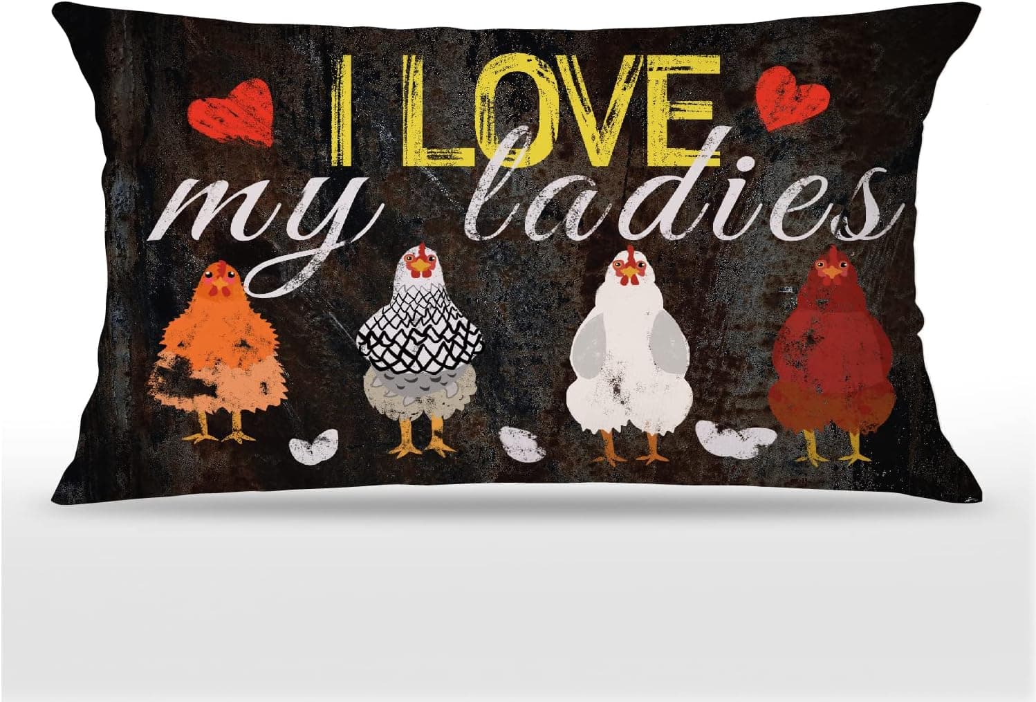 I Love My Ladies Farmhouse Chicken 12 x 20 Inches Throw Pillow Covers,Bedroom Living Room Guest Room Home Decor,Chicken Farm Girl Ladies Gifts,Chicken Lovers Mom Gifts