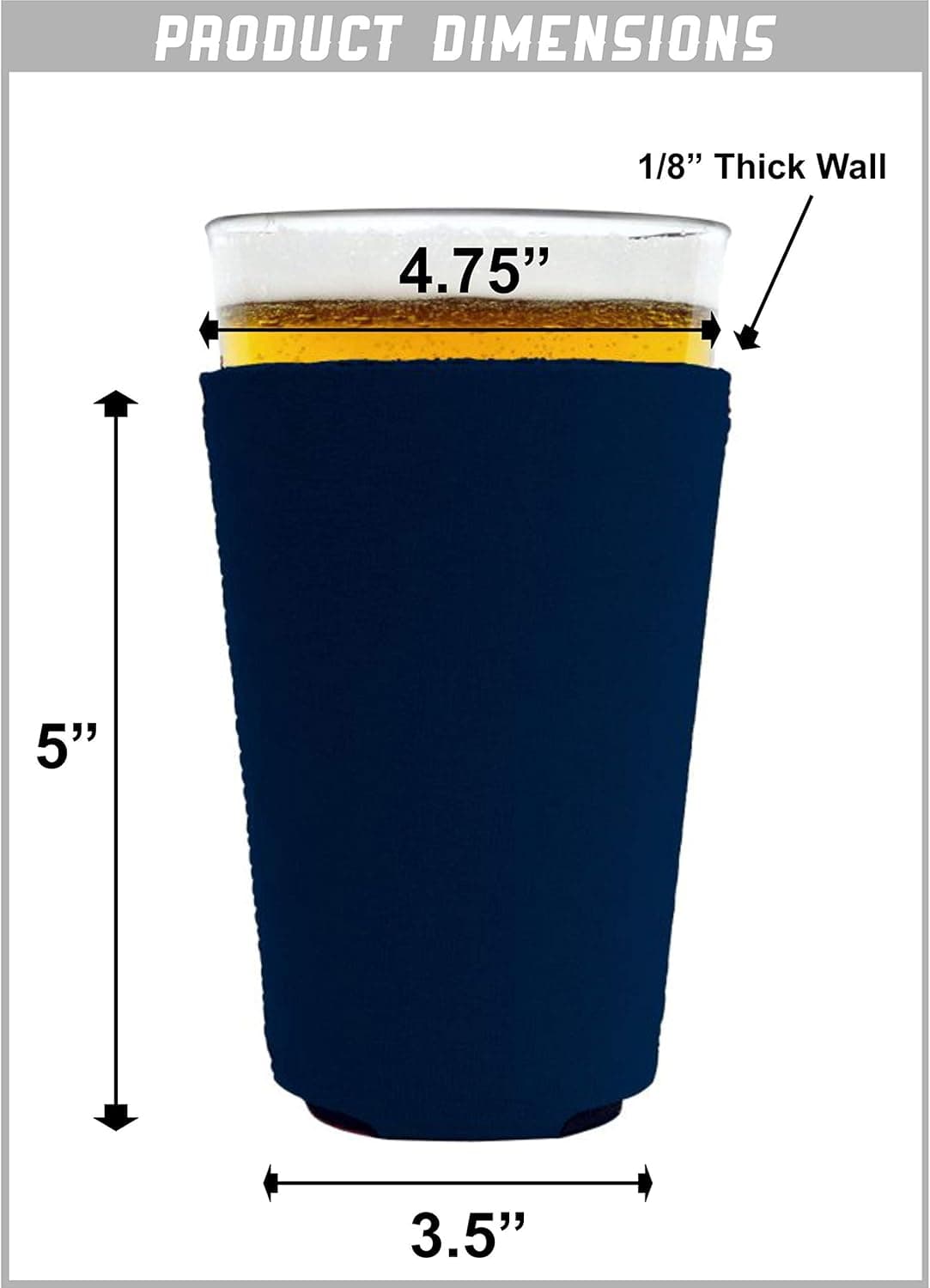 Blacked Out Pint Glass Coolie Black