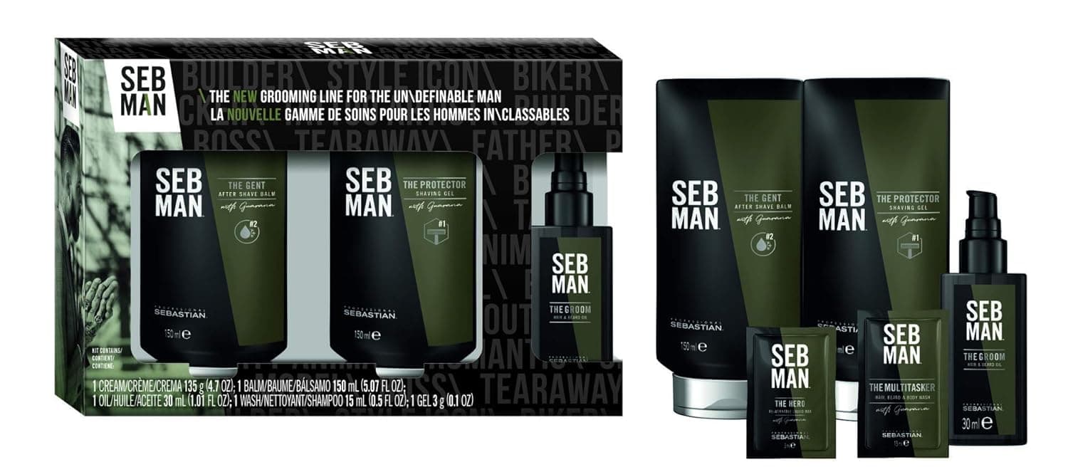 Sebastian Professional, SEB MAN The Distinguished Gift Set, Men's Grooming Kit for Body, Face & Hair