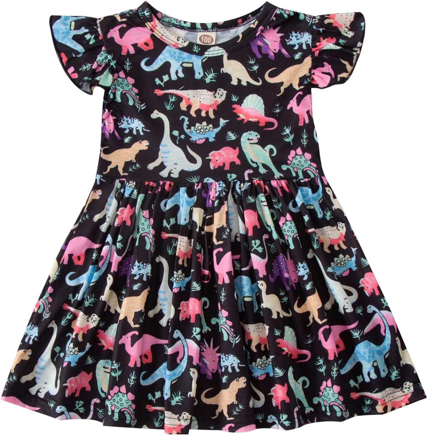 Jeinxcn Toddler Baby Girl Dinosaur Party Dress Summer Holiday Dress Outfit Clothes