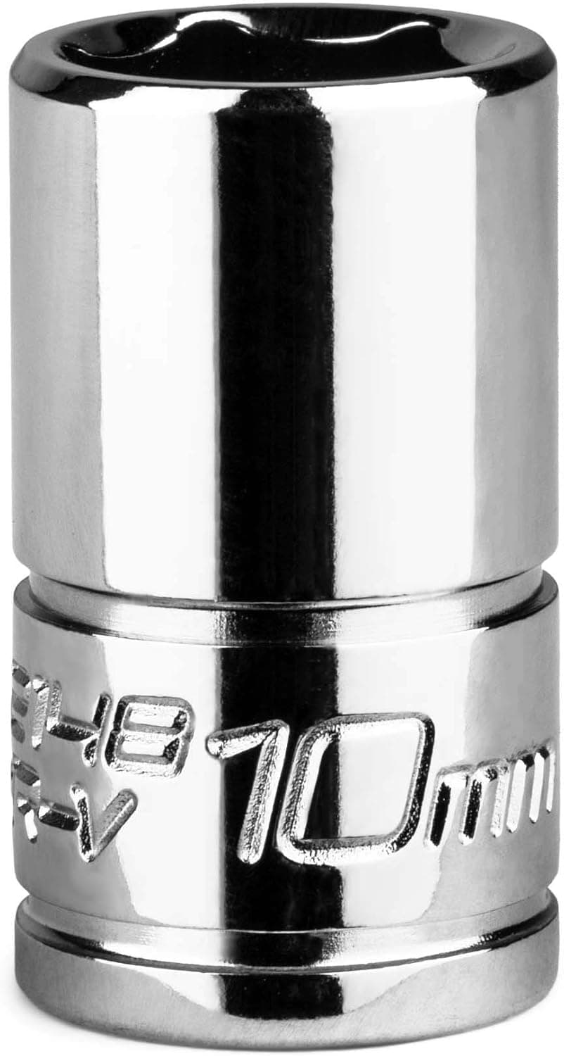 Capri Tools 10 mm Shallow Socket, 1/4" Drive, 6 Pt, Metric