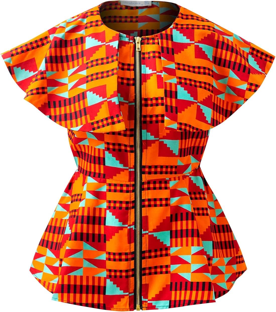 SHENBOLEN Women African Print Top Ankara Dashiki Shirt