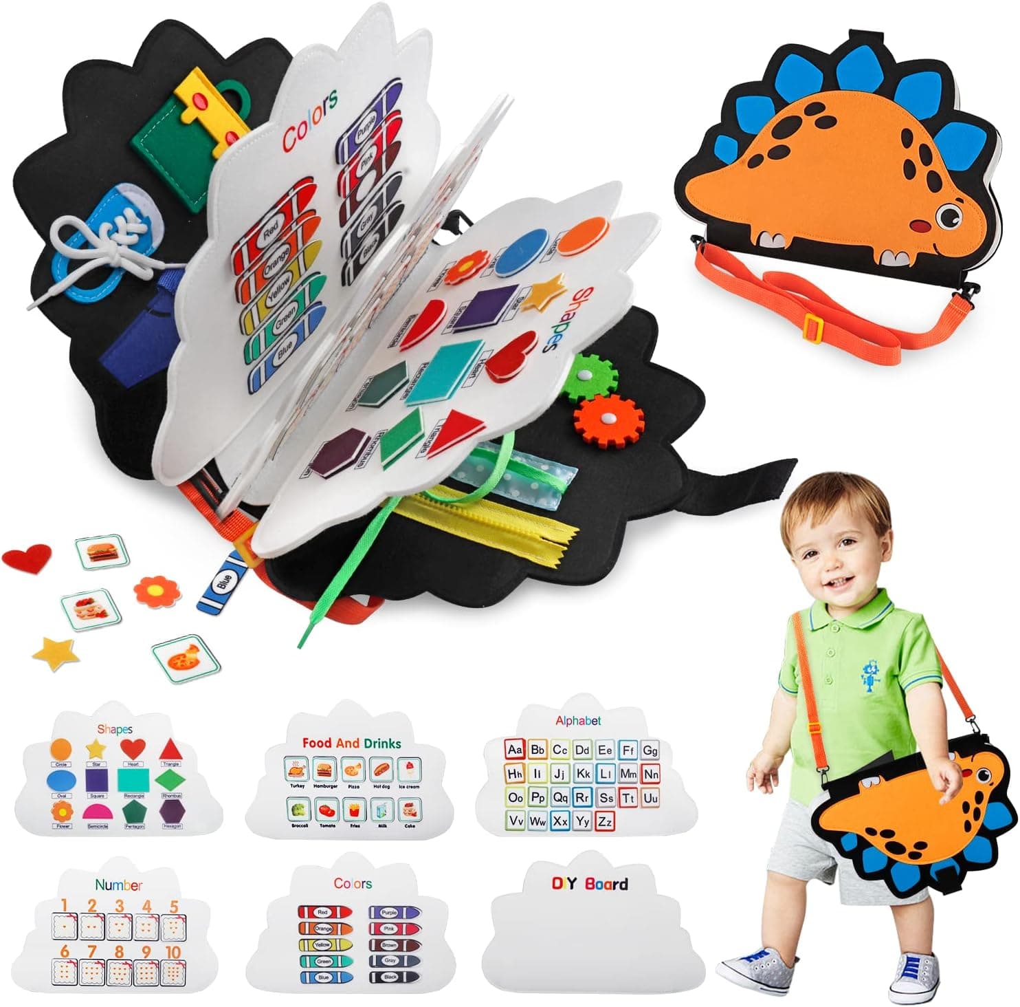 Martiount Busy Board, Toddler Travel Toys, Sensory Toys for Toddlers, Montessori Toys for 3 4 5+ Year Old Educational Activities Board, Preschool Learning Toys Quiet Book for Girls Boys Gift