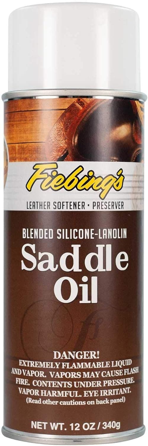 Fiebing's Sadde oil 12oz - aerosol conditioner for saddles, belts, holsters, other leather goods