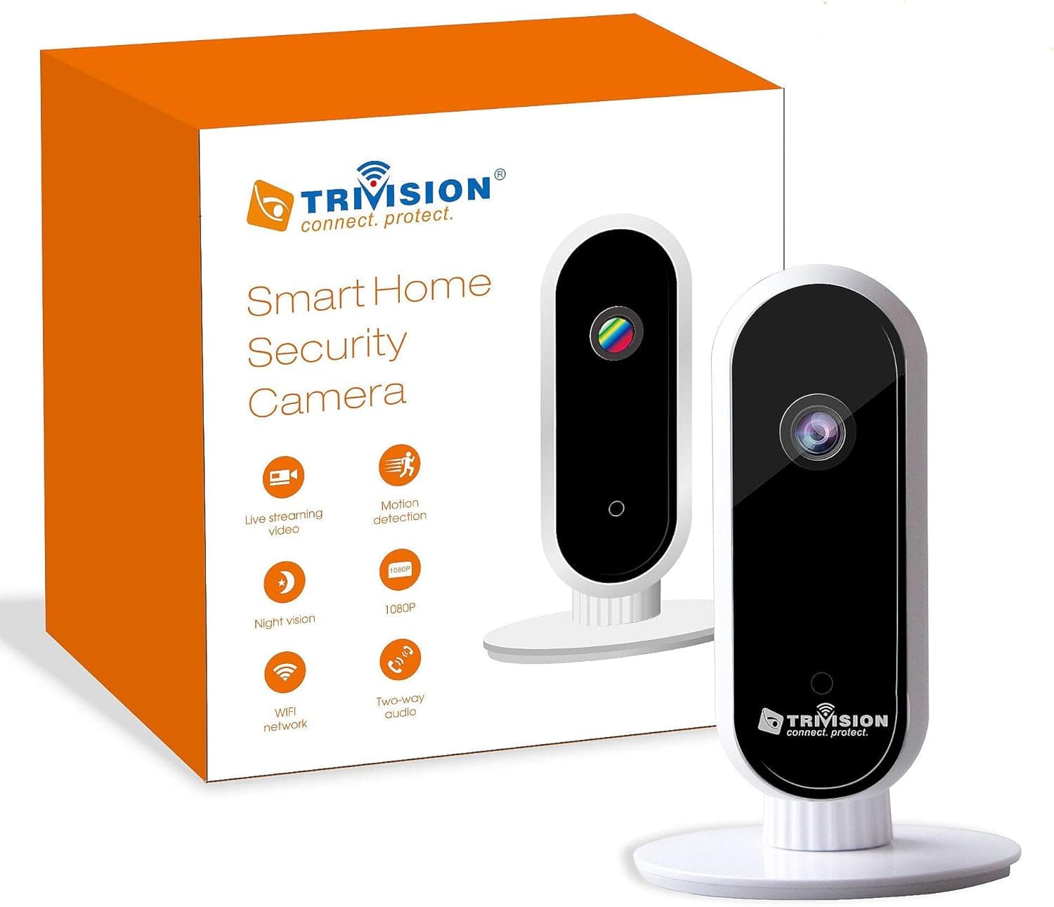 TriVision Indoor Security Camera, 30-Day Free Rolling Cloud Storage, SD Card, Night Vision, Motion Detection, Phone App, No Subscription, No Monthly Fee