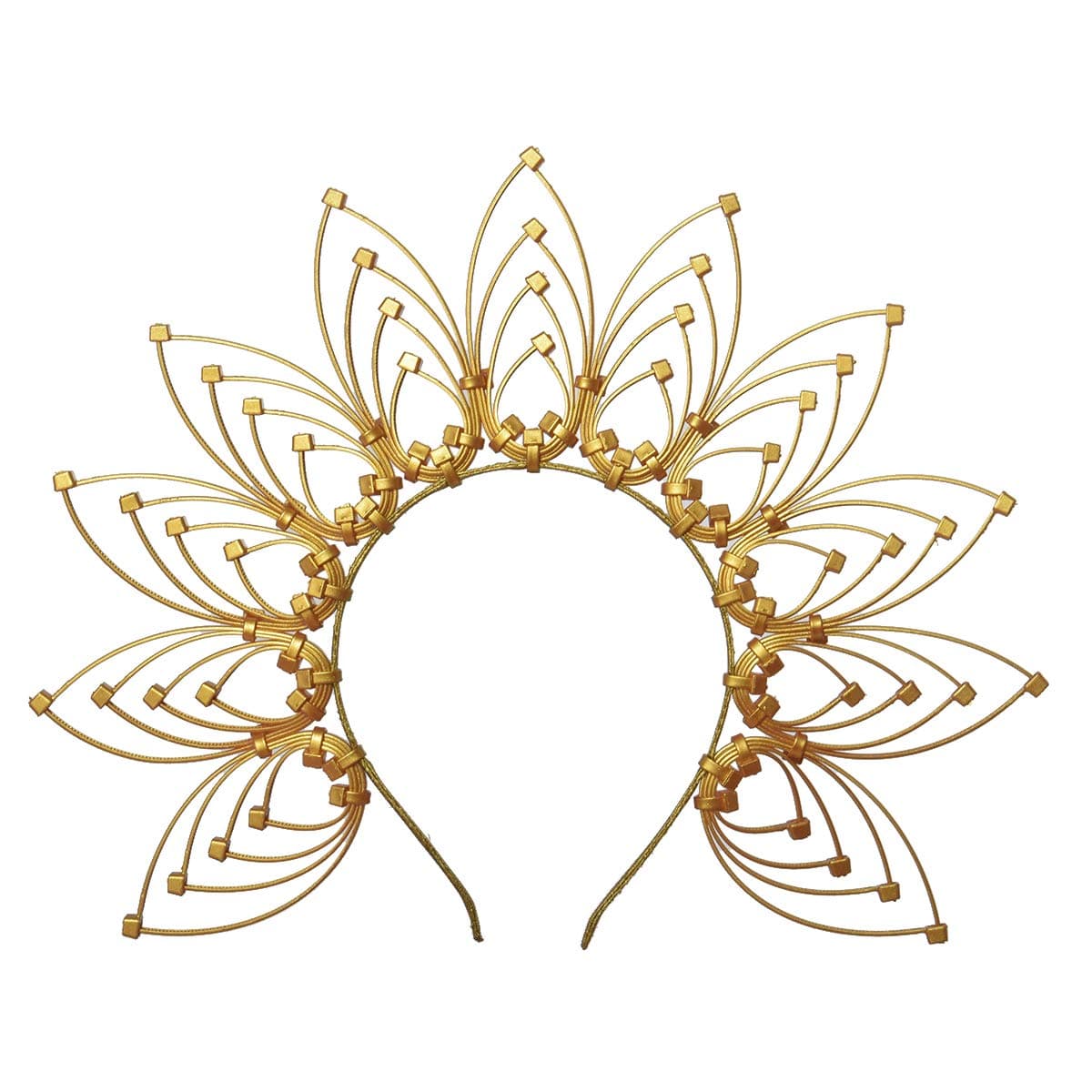 BPURB Gothic Halo Zip Tie Crown Zip Tie Headband Halo Headband Halo HeaddressZip tie Feather Crown Goth Headband (Gold)