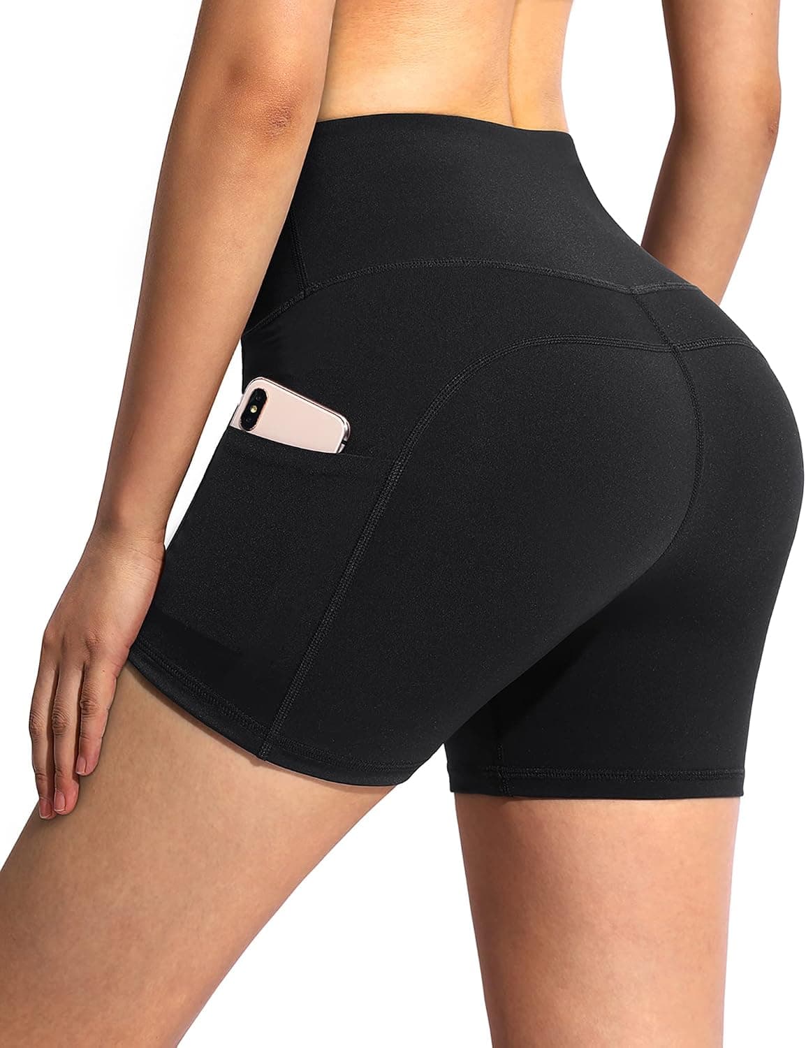 G4Free Womens Biker Shorts 5/8 Inch Compression Yoga Workout Athletic Shorts with Pockets High Waist