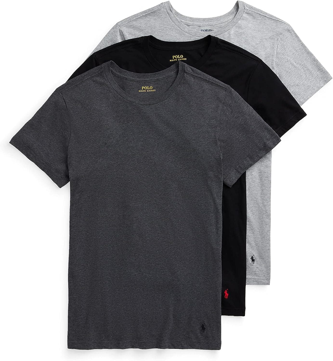 POLO Men's Ralph Lauren Slim Fit Wicking Crew Undershirts 3-Pack