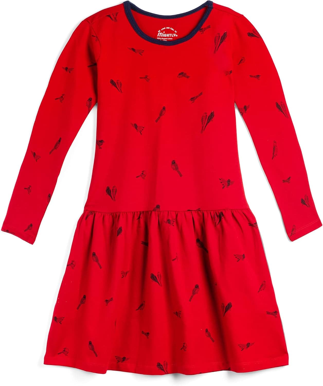Mightly Girls’ Long Sleeve Tiered Dress with Pockets- Organic Cotton Fair Trade Certified Toddler and Kids Clothes