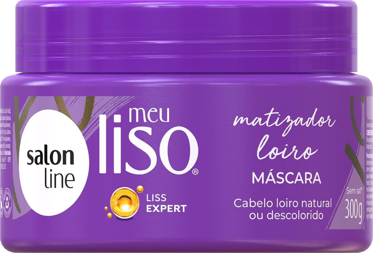 Linha Tratamento (Meu Liso) Salon Line - Mascara Matizadora #LoiroMatizado 300 Gr - (Salon Line Treatment (My Straight) Collection - #PlatinumBlond Brassiness Control Mask Net 10.58 Oz)