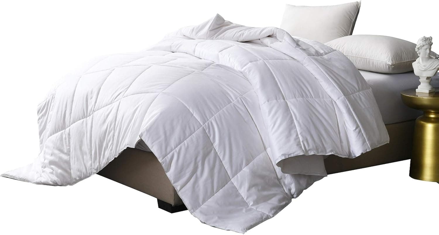 Cottonpure Sustainable 500 Thread Count Cotton Cover All Natural Breathable Hypoallergenic Cotton Comforter , King