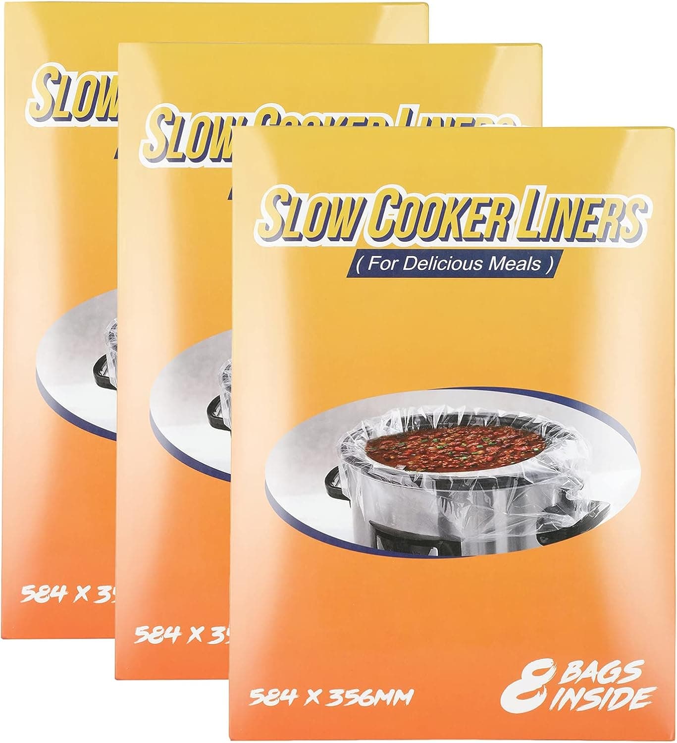 THEAKO 24 Counts Slow Cooker Liners and Multiuse Cooking Bags, Large Size Fits 4QT- 8.5QT Pot,BPA Free Suitable for Oval & Round Pot