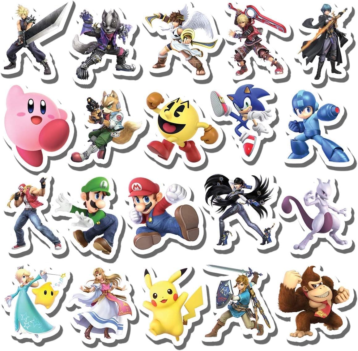 20 PCS Stickers Pack Super Aesthetic Smash Vinyl Bros Colorful Ultimate Waterproof for Water Bottle Laptop Bumper Car Bike Luggage Guitar Skateboard