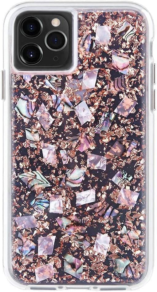 YXY·CF iPhone 11 Case - Karat - Real Mother of Pearl for Apple iPhone 11 (6.1 inch) - Rose Gold