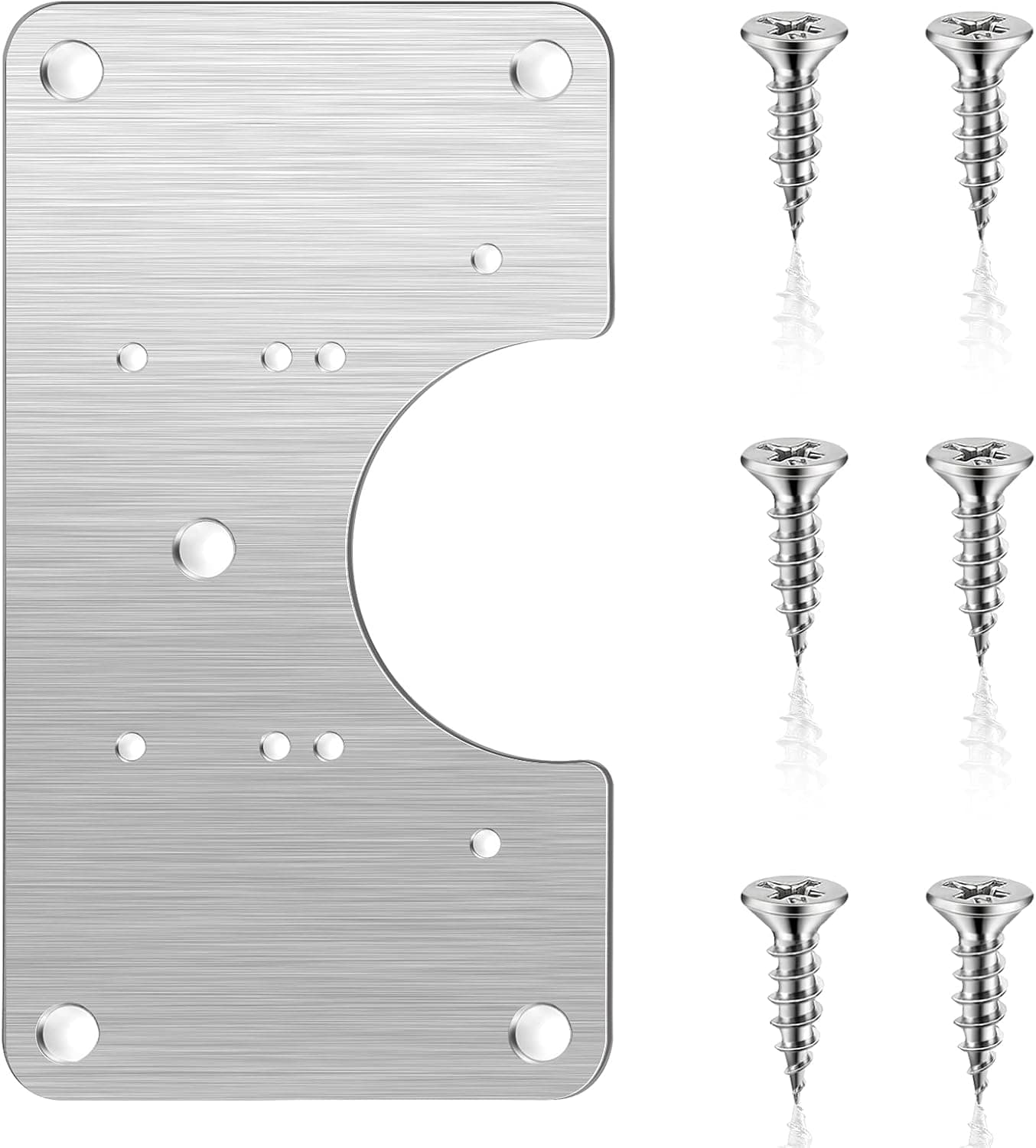 TPOHH Cabinet Hinge Base Stainless Steel Mending Plates Kit, 3.5" X 1.97" Hinges Strengthen Repair Plate Kit with Screws for Protecting Wooden Kitchen Cabinet Door 2 PCS