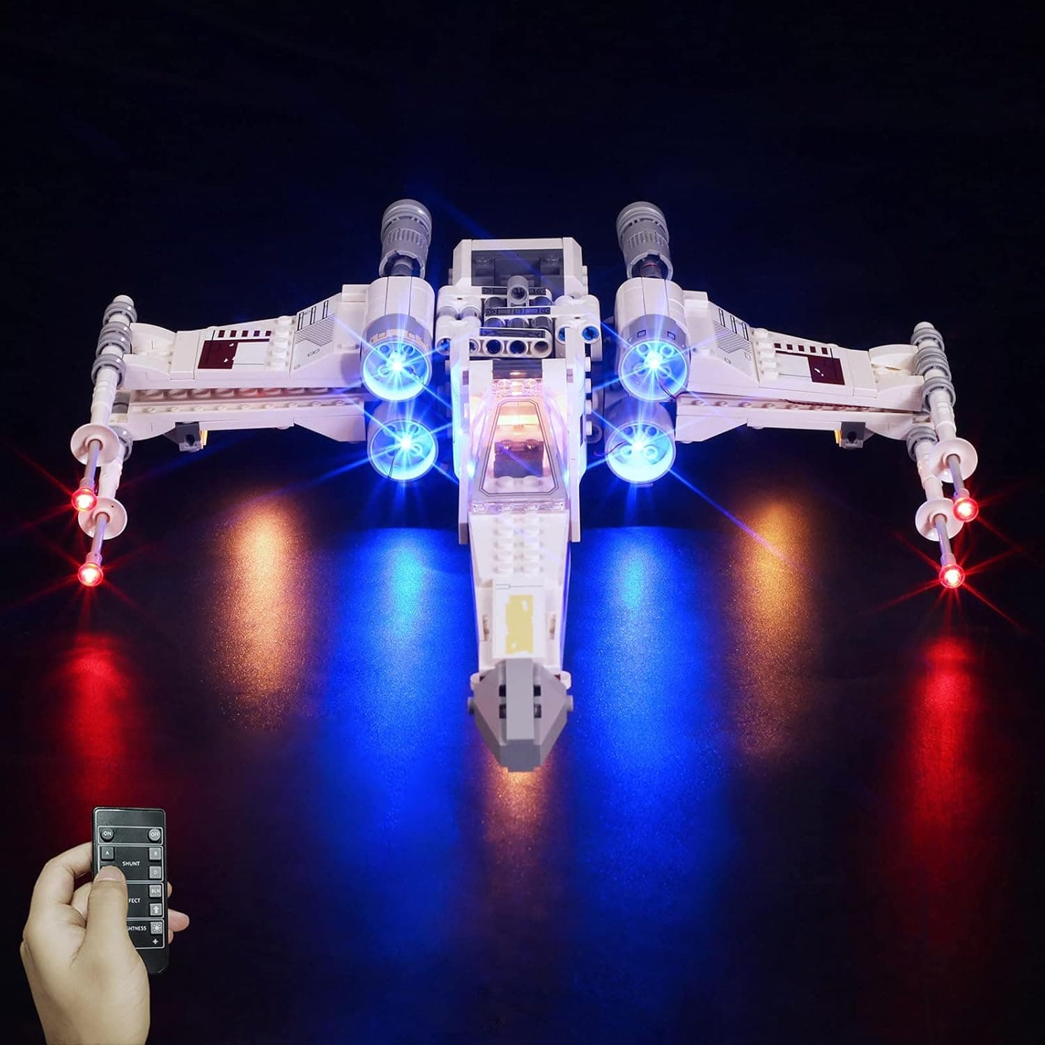 LED Light Kit for Lego Star Wars Luke Skywalker's X-Wing Fighter 75301,Lighting Kit Compatible with Lego 75301 Set (Lights Kit Without Model) (Remote Control Version)