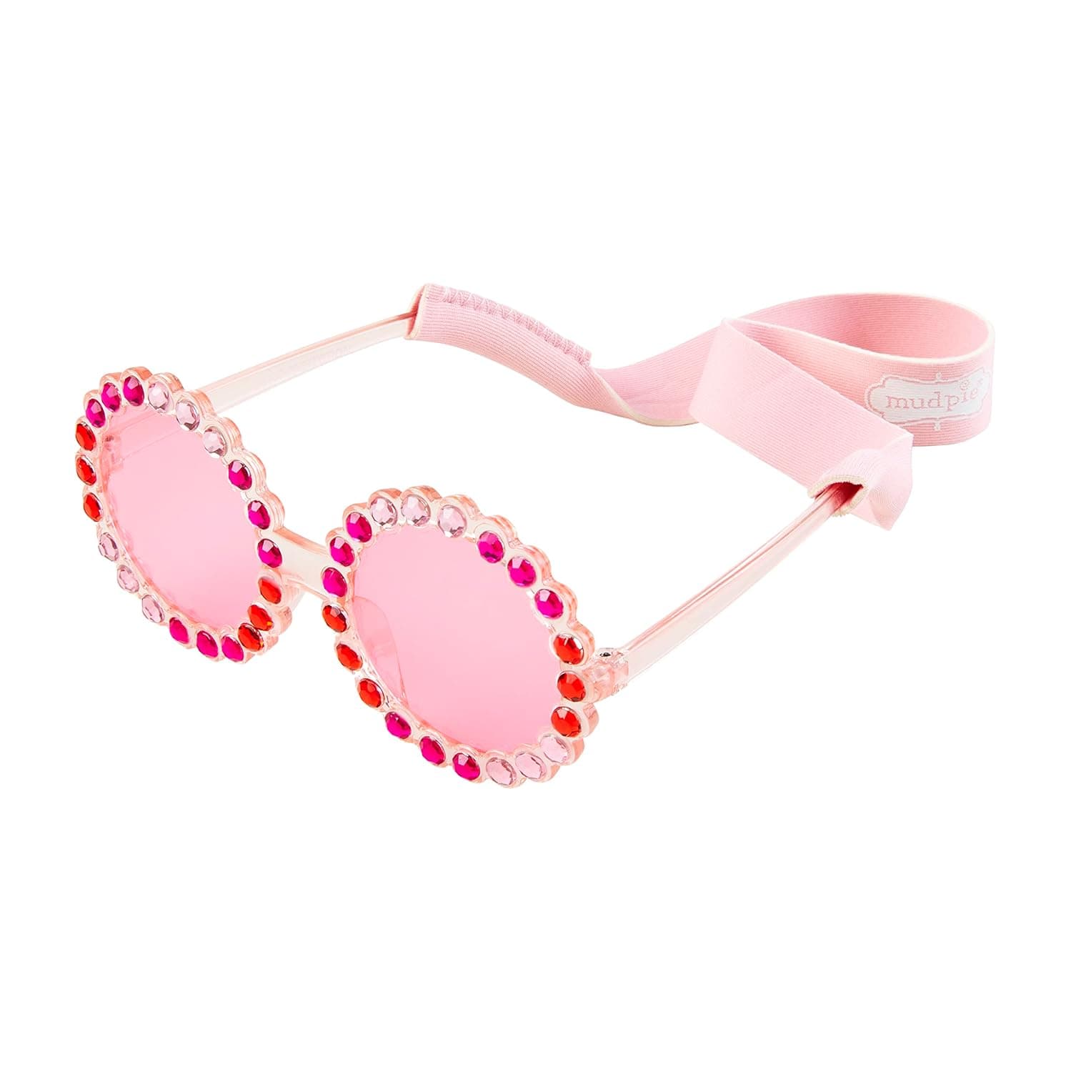 Mud Pie Cat Eye Toddler Girl Sunglasses & Strap Set, Red