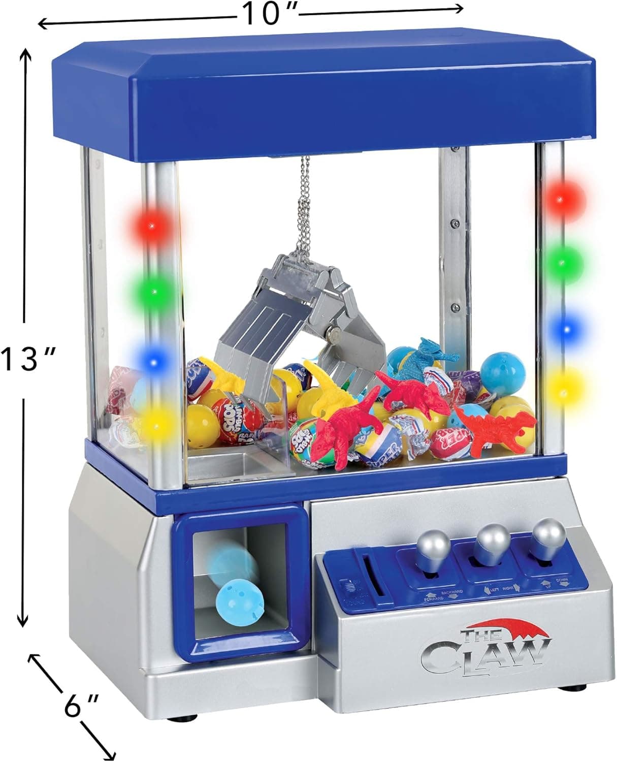 TSF TOYS Claw Game Machine-Kids Mini Arcade Grabber- Toy Candy Dispenser Crane Toy Great Gift for Birthday & Christmas -with LED Lights and Sound Switch–Bonus Plush Animals