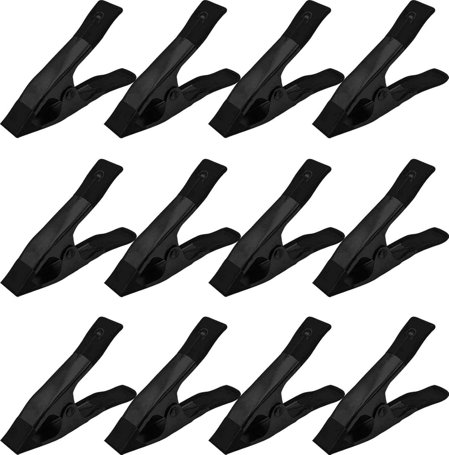 Lot of 12 - 6" inch Spring Clamp Medium Duty Spring Metal All Black