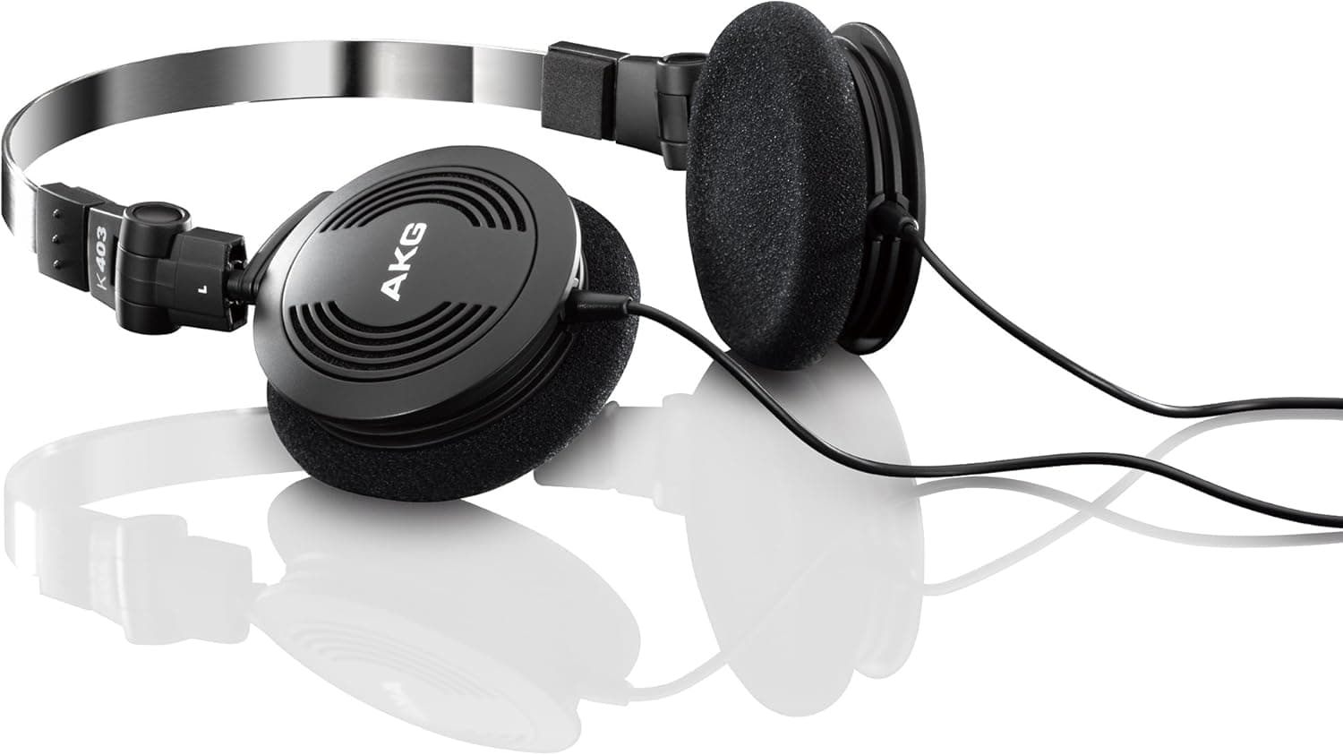 AKG K403 Semi Open Foldable Mini On-Ear Headphone (Black)