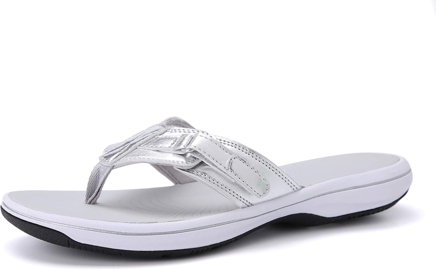 DOGDAN Women's Flip Flops Thong Cushion Sandals Toepost Slippers