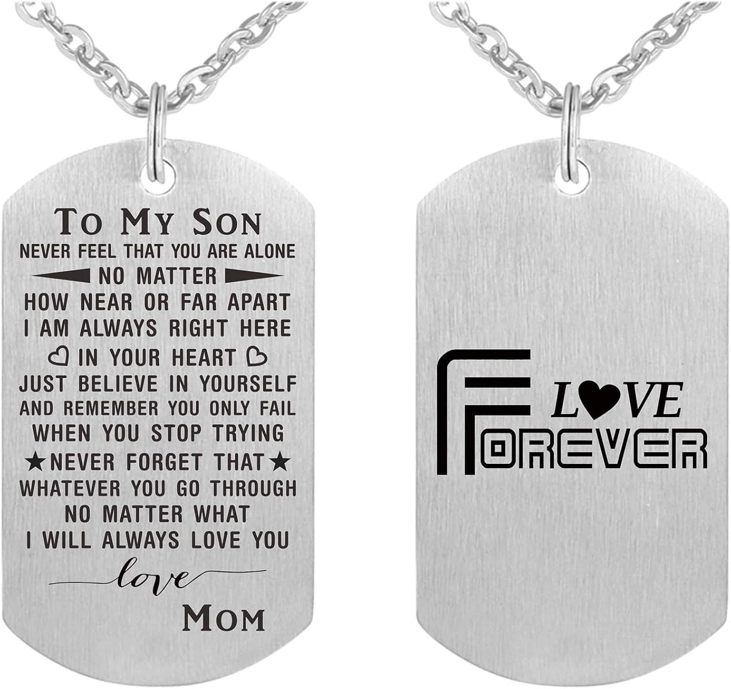 ABNTY Son Necklace, Gifts for Son, Pendant Necklace Inspirational Gifts for Son from Parents