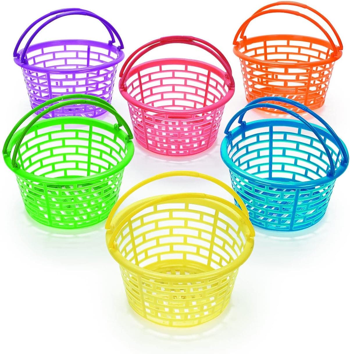 Plastic Easter Basket Buckets for Easter Party Egg Hunts Kids Easter Basket Decoration Activity - 12 Pieces
