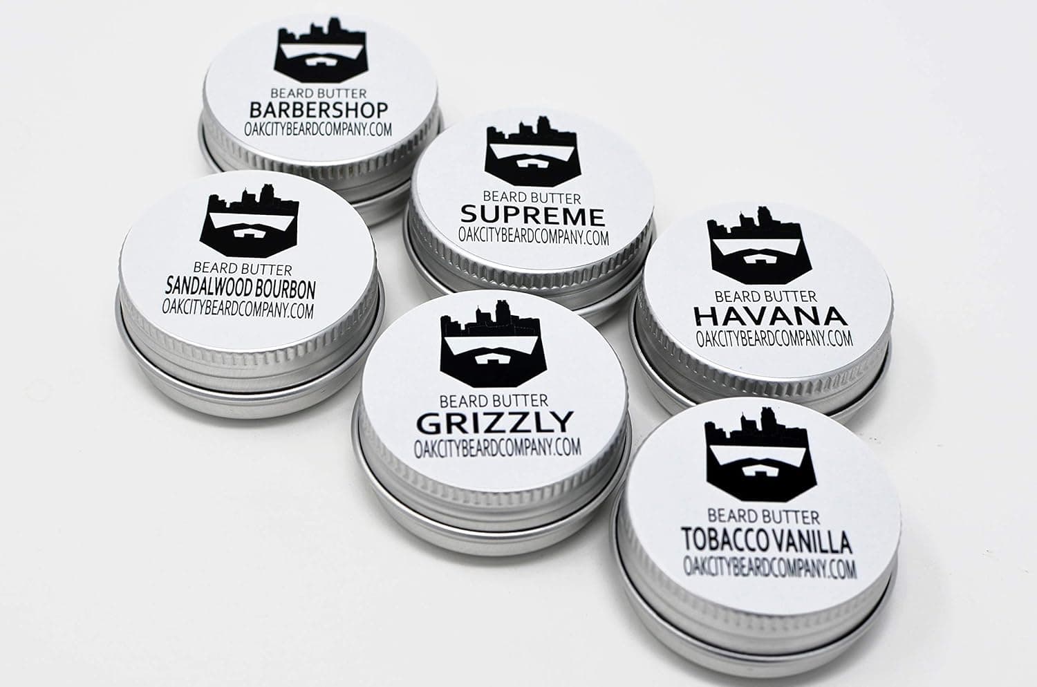 OakCityBeardCo. - Beard Butter - Sample Pack - Beard Conditioner - (6) 1/2oz Tins