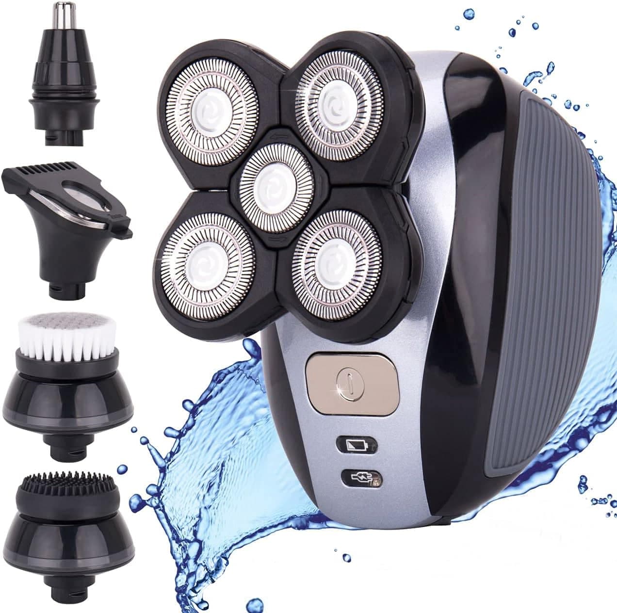 Head Shavers for Bald Men, Professional Head Shaver 5 in 1 Grooming Kit for a Perfect Bald Look, 4D Floating 5 Head Waterproof Cordless and Rechargeable