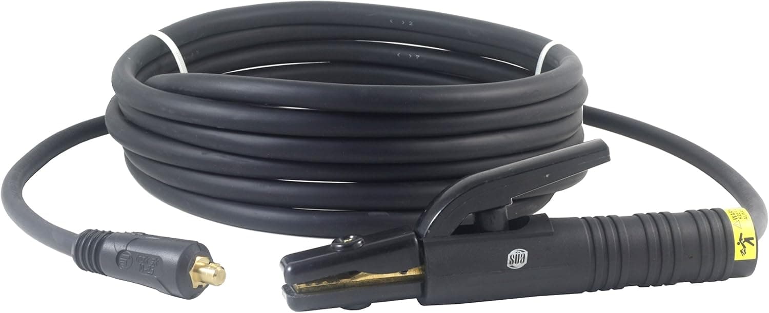 150 Amp Welding Electrode Holder Lead Assembly - Dinse 10-25 Connector - #4 AWG cable (15 FEET)