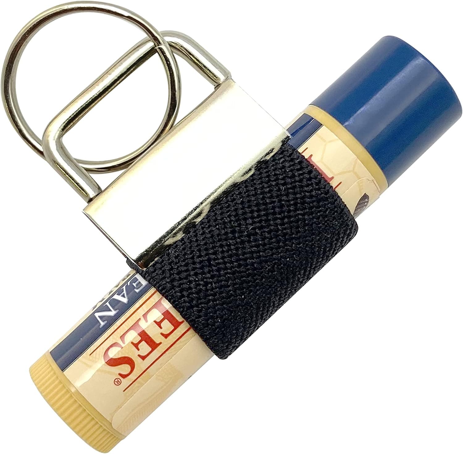 Tallac House Cary Elastic Lip Balm Holder with Key Ring (Black)