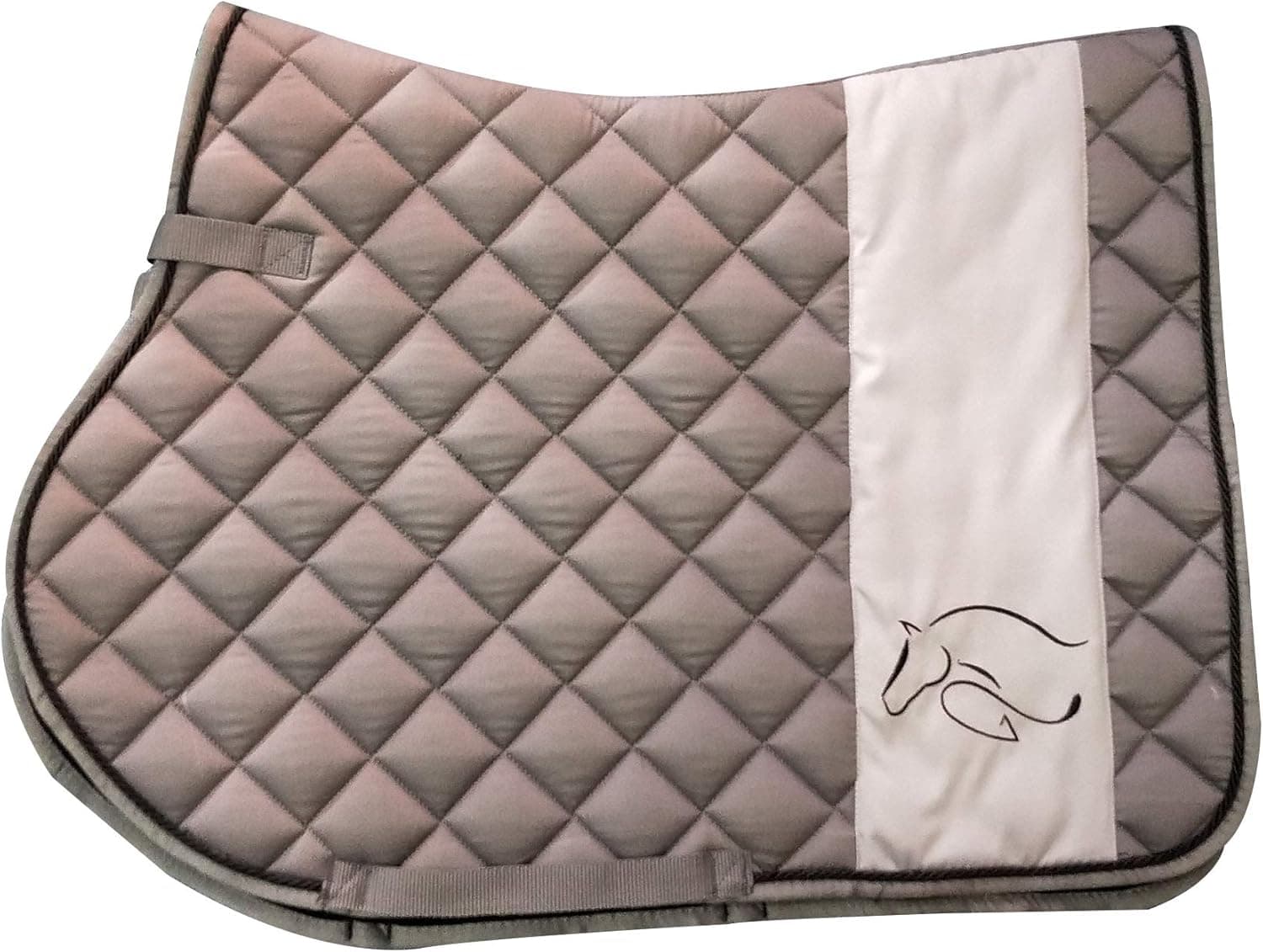 TGW RIDING All Purpose Saddle Pad with Horse Head Embroidery Logo (Gray)