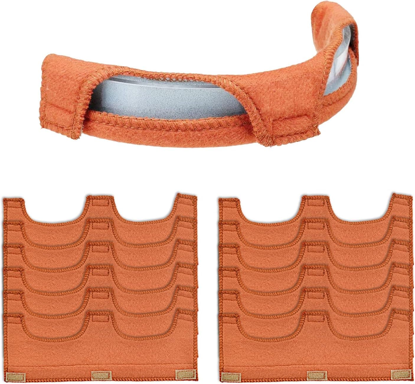 Welding Helmet Antiperspirant Belt Welding Hood Air Cushion Sweatband Helmet Comforter Pad Hard Hat Helmet Sweatband Liners (PaleBrown_12_Pack)