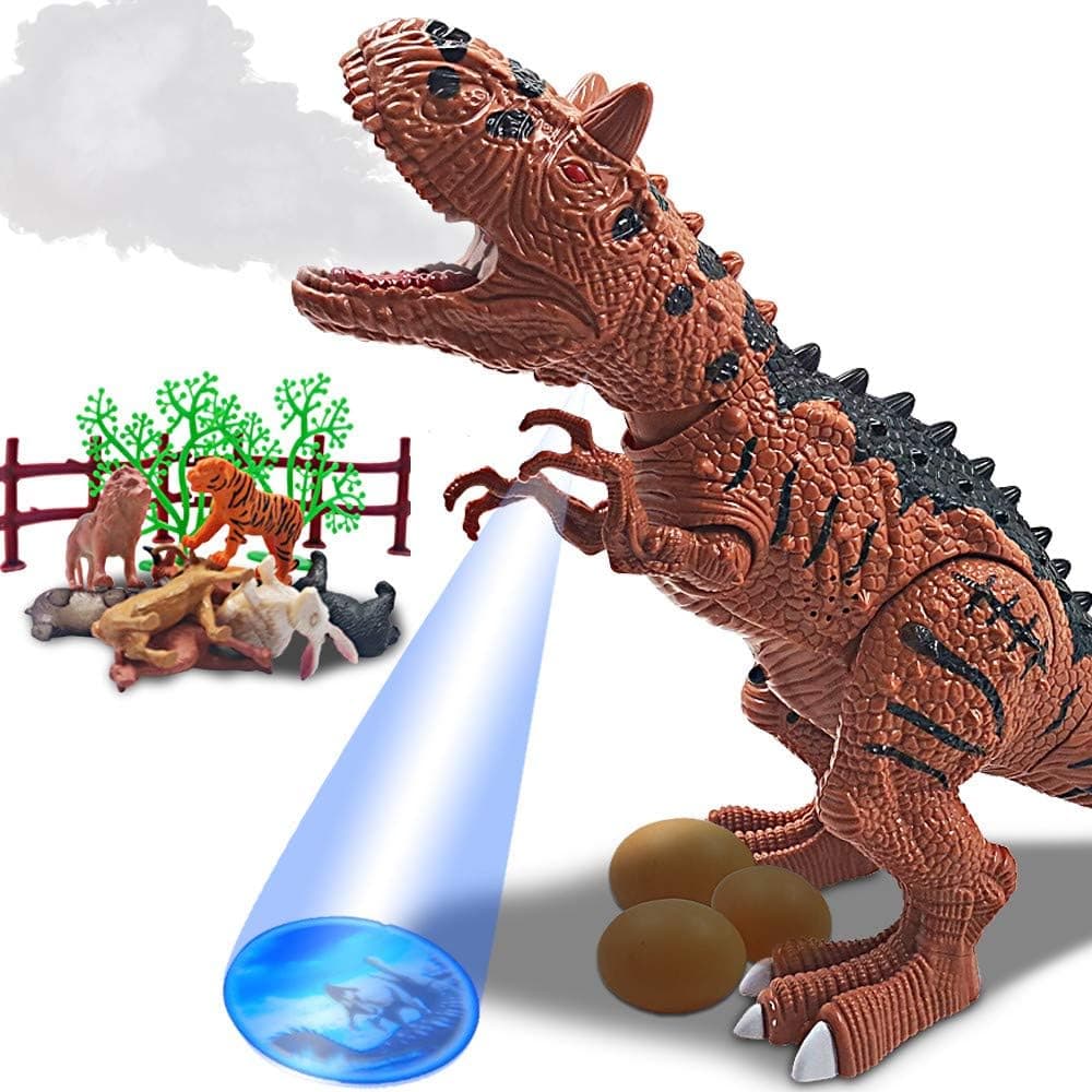 Dinosaur Toy Electronic Ceratosaurus Toys Battery Operated with Water Mist Spray, Roaring Sounds,Light up Eyes, Laying Eggs , Walking Motion and 3D Projection for Kids Age 3-7