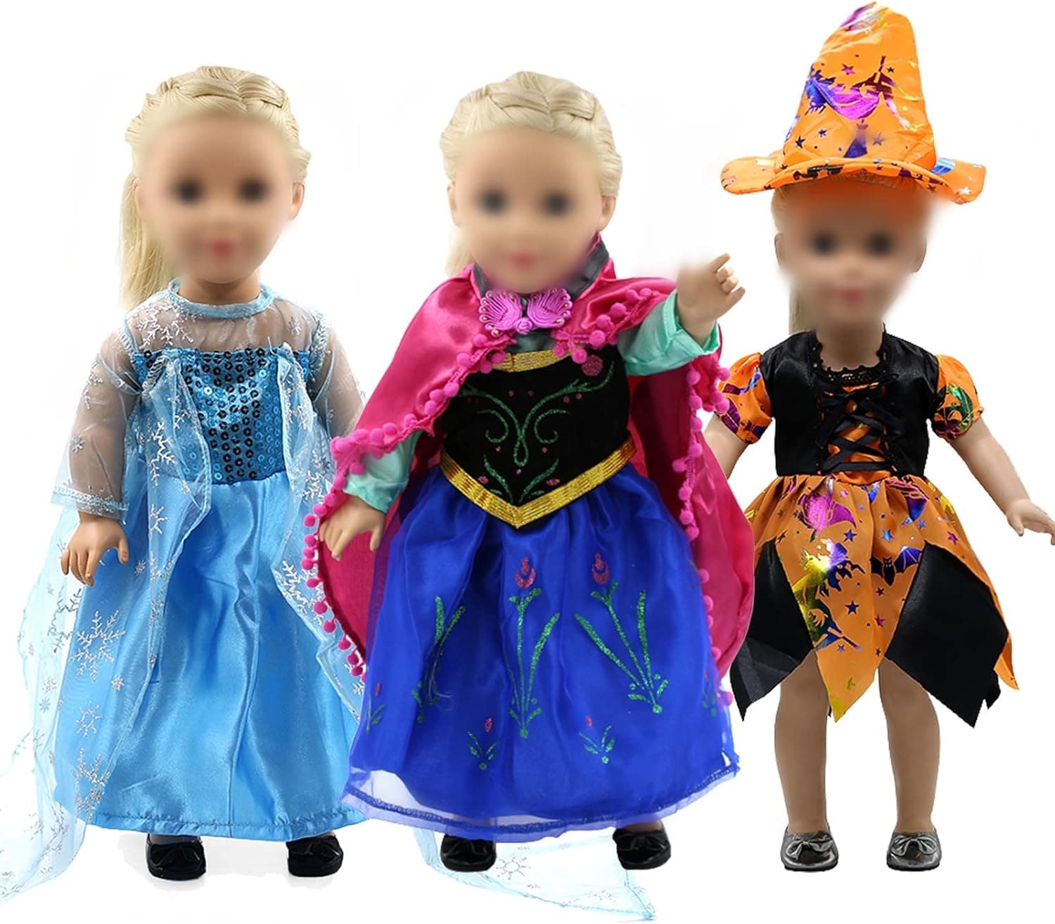 LLC427 3 Sets Doll Clothes Skirts ,Dresses for 16 to 18 Inch Dolls Doll Clothes Doll Accessories