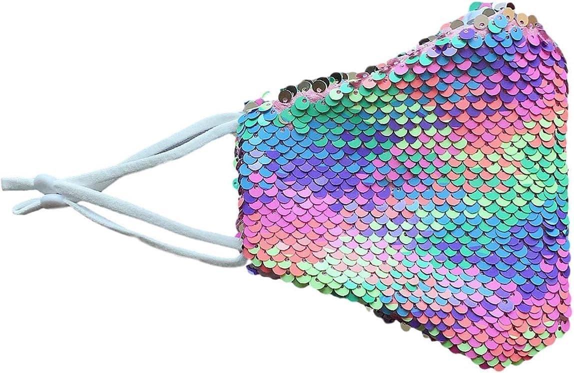 QueensFace Sequin Glitter Decorative Fashion Bling Face Mask