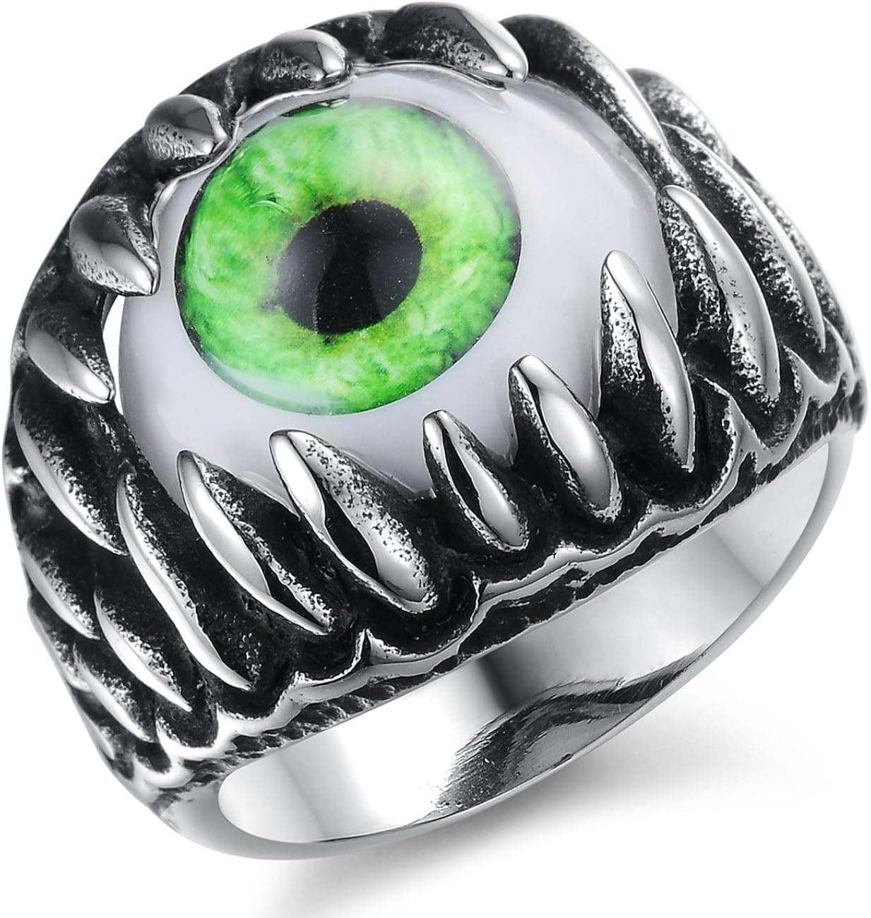 Elove Jewelry Stainless Steel Dragon Claw Evil Eye Men's Ring