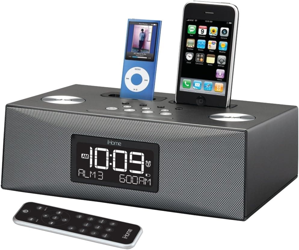 iP88GC - Dual Dock Triple Alarm Clock Radio for iPhone/iPod