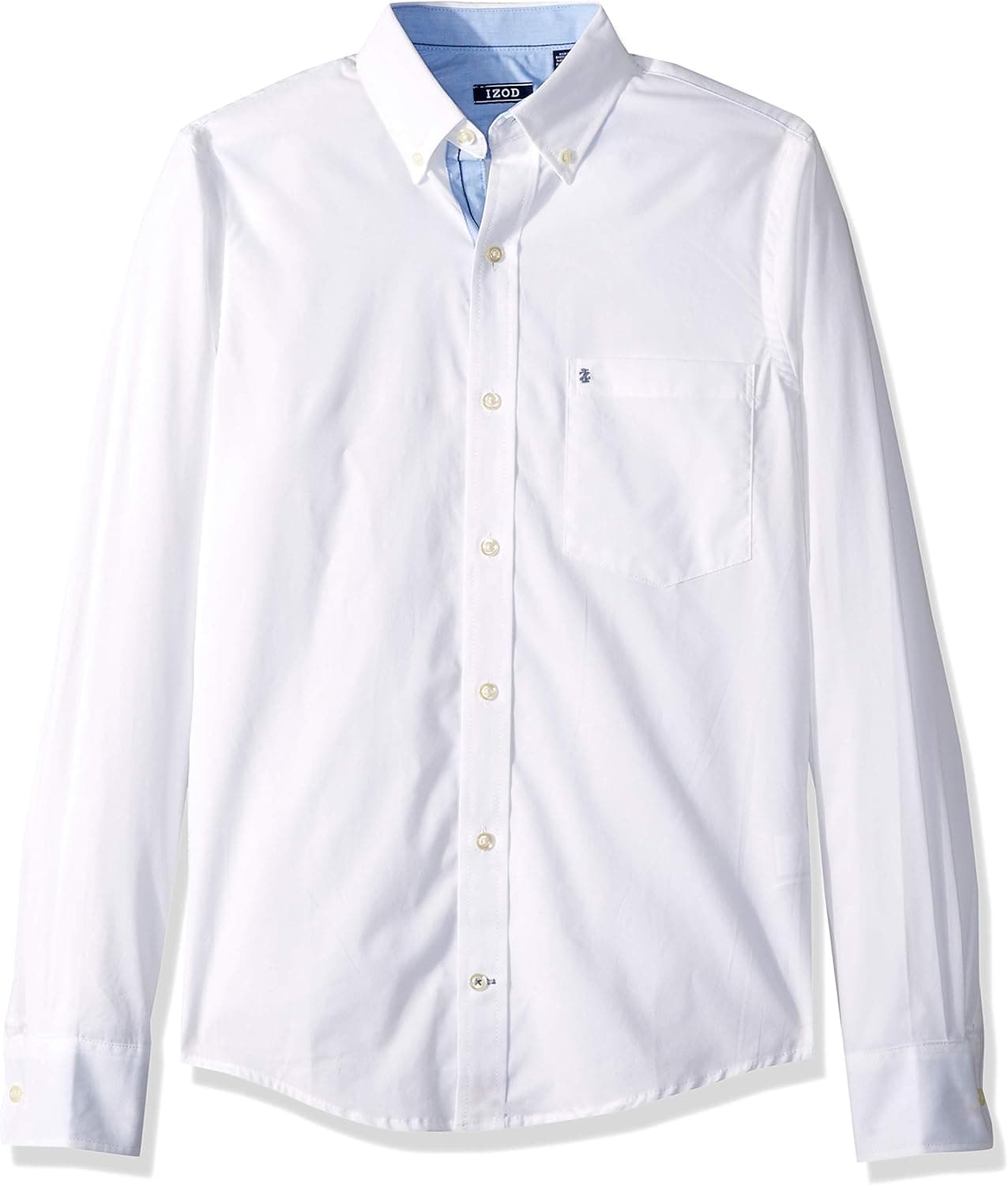 IZOD Men's Slim Fit Button Down Long Sleeve Stretch Performance Solid Shirt