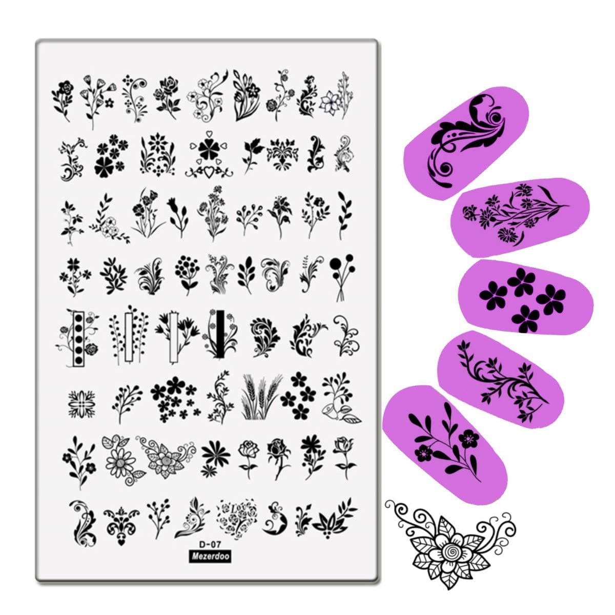 1pcs Flowers Leaves Pattern Nail Stamping Plate 9.5x14.5CM Garden Series Nail Plates Image Painting Nail Art Stencils Template Manicure Nail Stamp Tools