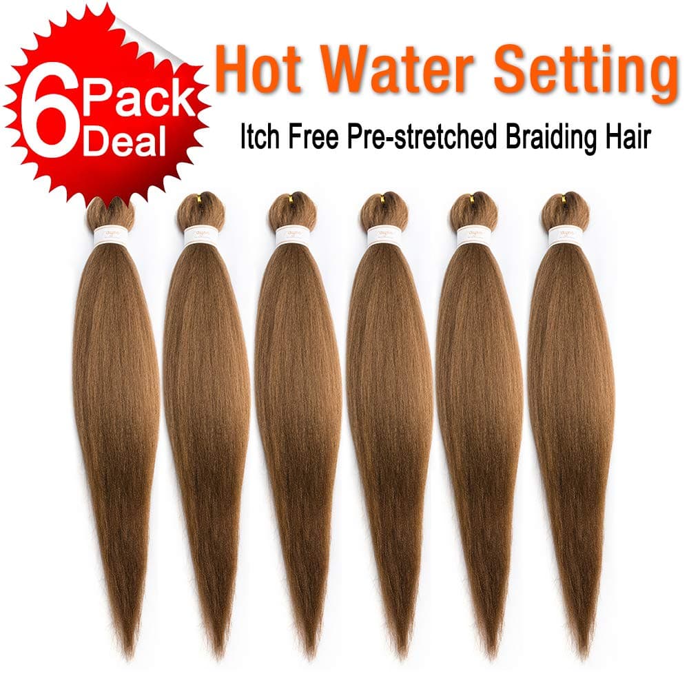 Braiding hair Pre-stretched Braiding Hair EZ Braid Professional Free Synthetic Fiber Corchet Braids Yaki Texture Hair Extensions 22 inch