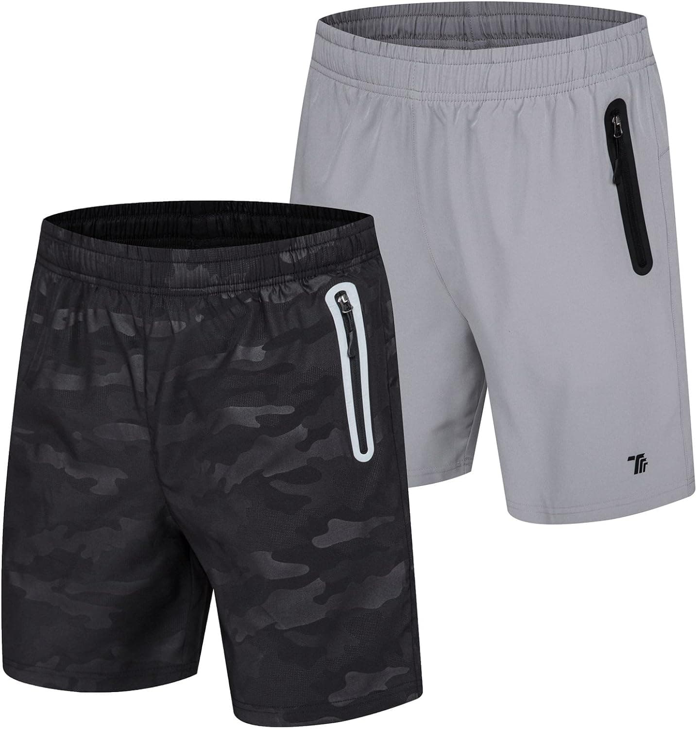 TBMPOY Men's 7'' Athletic Running Shorts Quick Dry Shorts with Zipper Pockets