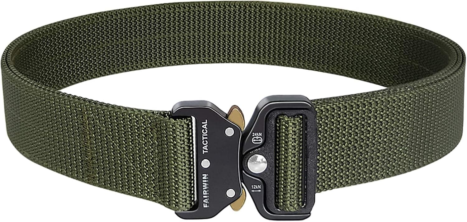 FAIRWIN Tactical Belt, Military Utility Belt Nylon Web Rigger Belt Work Belt with Heavy-Duty Quick-Release Buckle