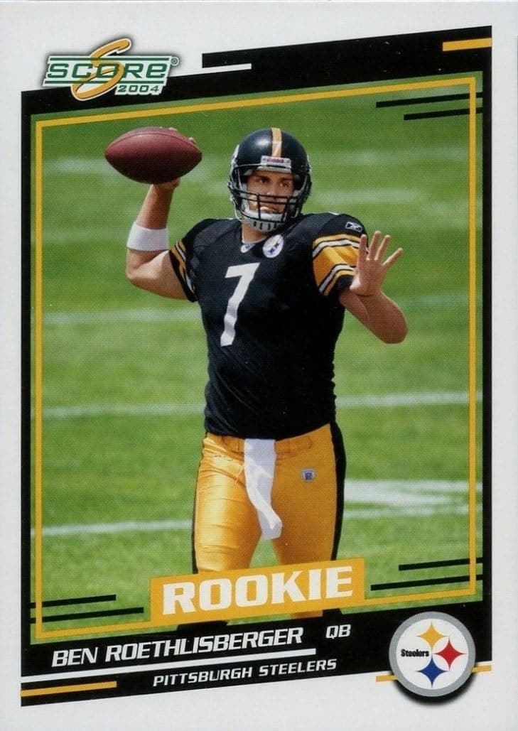 2004 Score# 381 Ben Roethlisberger RC - Pittsburgh Steelers Rookie Football Card In Display Case!!